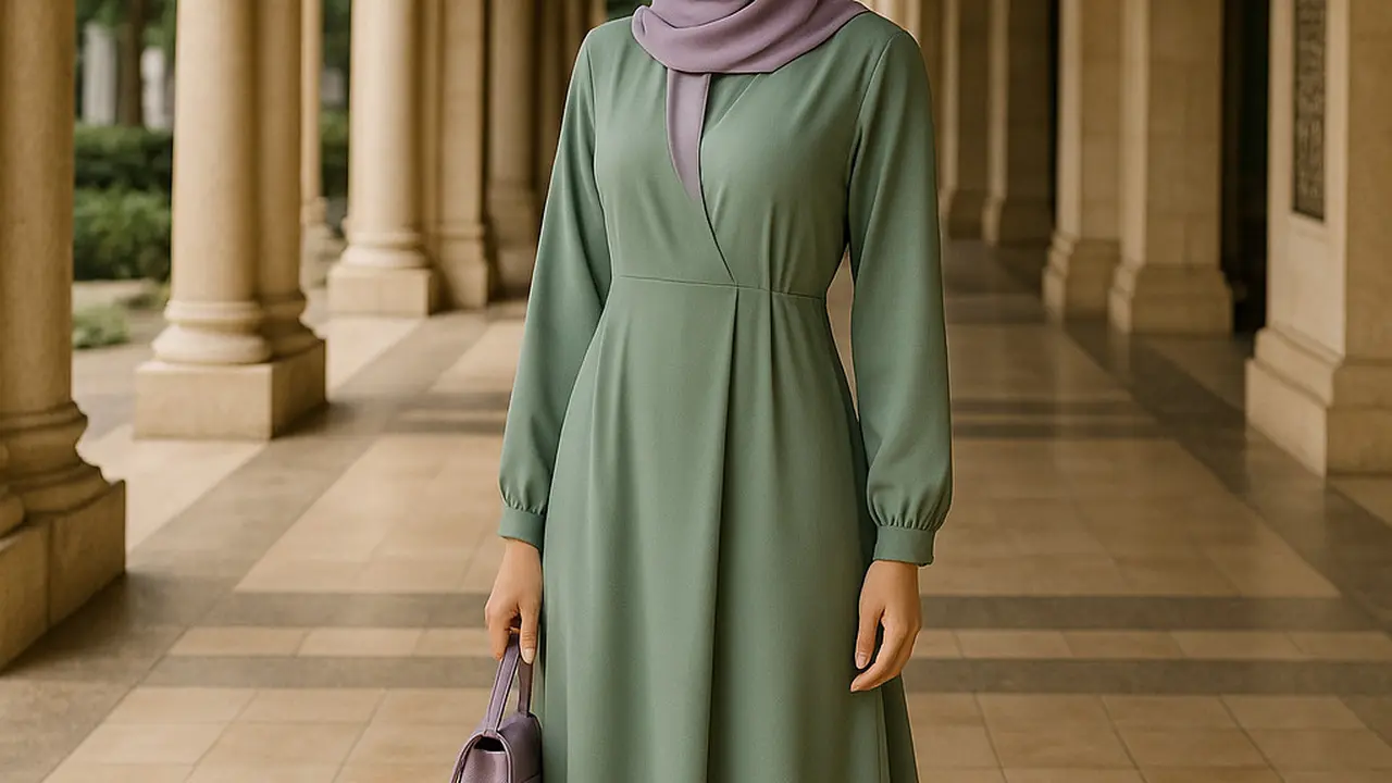 Pilihan Warna Jilbab yang Cocok dengan Gamis Sage Green