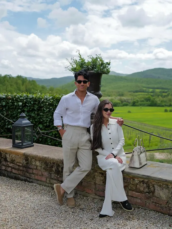 Gaya Old Money Anisha Rosnah dan Pangeran Mateen Saat di Italia, Pamer Tas Rp7 Miliar dengan Clean Outfit