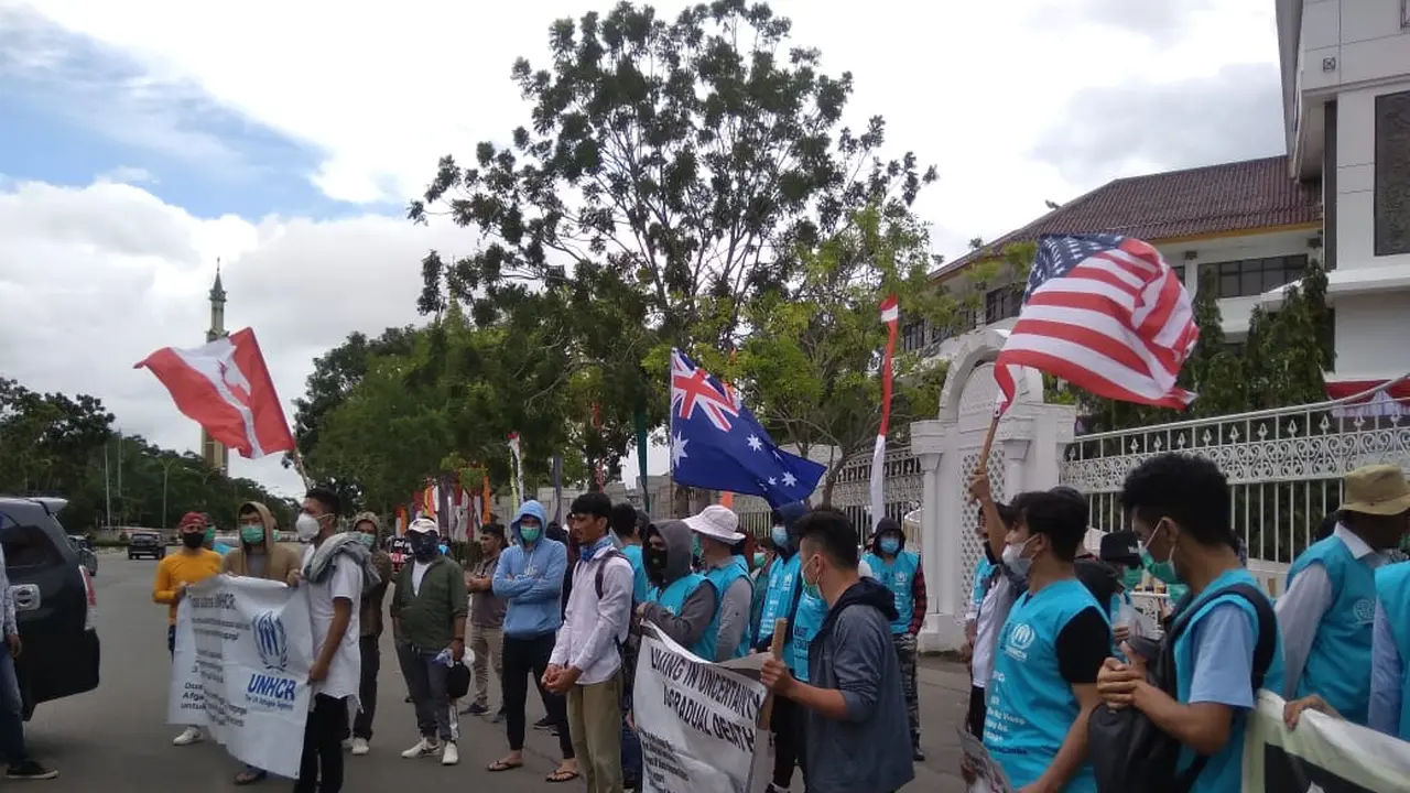 Unjuk Rasa pengungsi afghanistan