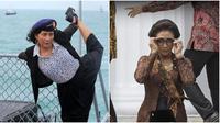Gaya kocak Susi Pudjiastuti (Sumber: Twitter/tubbirfess)