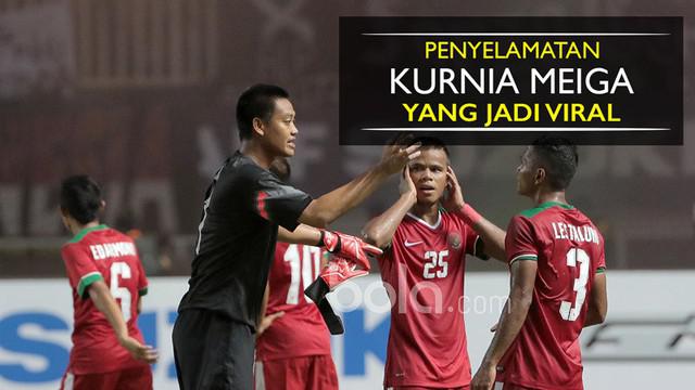 Video viral penyelamatan kiper Timnas Indonesia, Kurnia Meiga, di Piala AFF 2016.