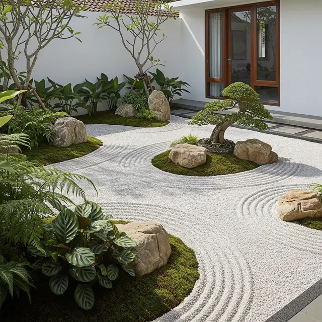 Model Taman Bergaya Jepang Tropis (AI Generated)