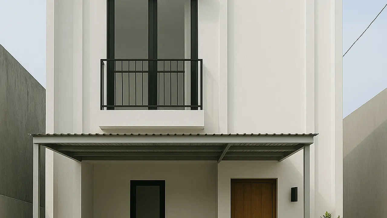 Model Rumah dengan Carport Kecil di Gang Sempit (Image by ChatGPT)