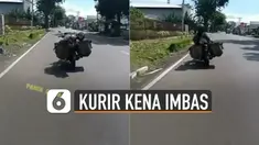 Hal tidak diinginkan terjadi karena motor yang dikendarainya tiba-tiba berbelok ke kiri jalan dan menabrak pembatas jalan.