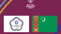 Piala Asia U-23 - Ilustrasi Bendera Chinese Taipei dan Turkmenistan (Bola.com/Adreanus Titus)