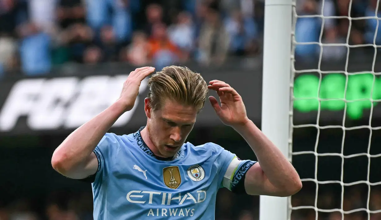 Sebelumnya, Manchester City tidak memperpanjang kontrak Kevin De Bruyne yang berakhir setelah kompetisi musim 2024/2025 selesai. (Paul ELLIS/AFP)