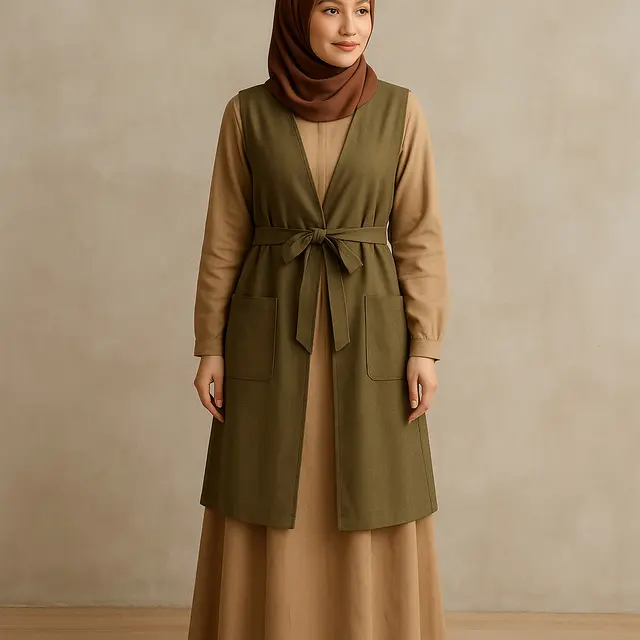 Gamis Rompi Warna Earth-tone (Created by Chatgpt)