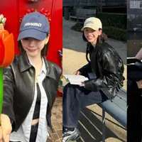 Intip padu padan busana Karina aespa dengan jaket kulit (@katarinabluu)