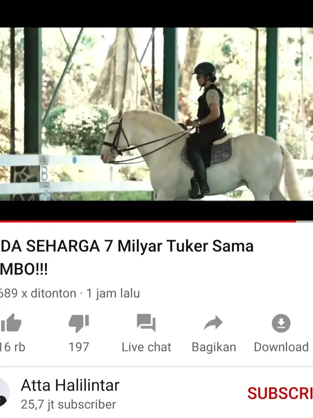 Unggahan Atta Halilintar. (Foto: YouTube Atta Halilintar)