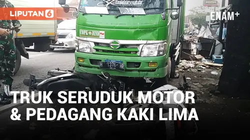VIDEO: Truk Tabrak Sejumlah Motor dan Pedagang Kaki Lima di Depan Pasar Payaman Magelang