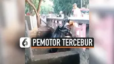 PEMOTOR DITEMUKAN TEWAS USAI TERCEBUR KE SELOKAN