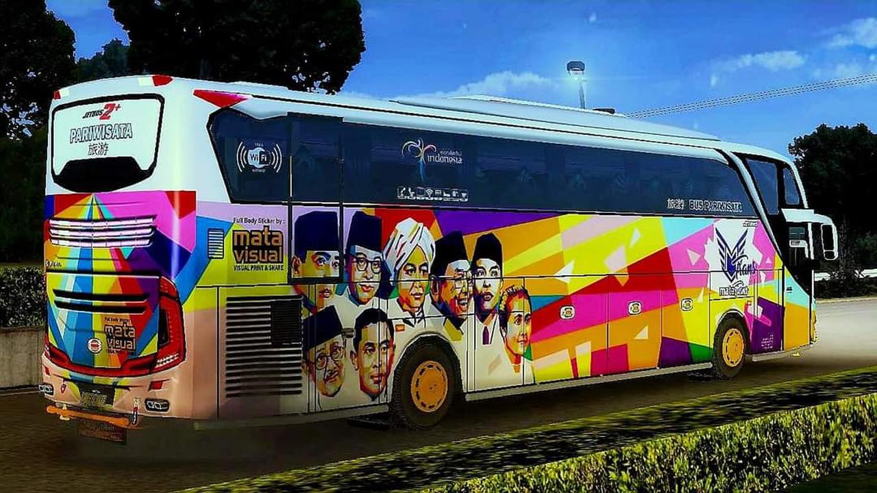 Download Gambar Wallpaper, Skin, Livery dan Stiker Bus Simulator Indonesia untuk Pariwisata