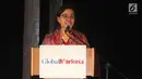 Menteri Keuangan Sri Mulyani memberikan sambutan pada acara Global Markets Award Ceremony di Nusa Dua Bali, Sabtu (13/10). Sri Mulyani meraih penghargaan  sebagai Menteri Keuangan Of The Years 2018. (Liputan6.com/Angga Yuniar)
