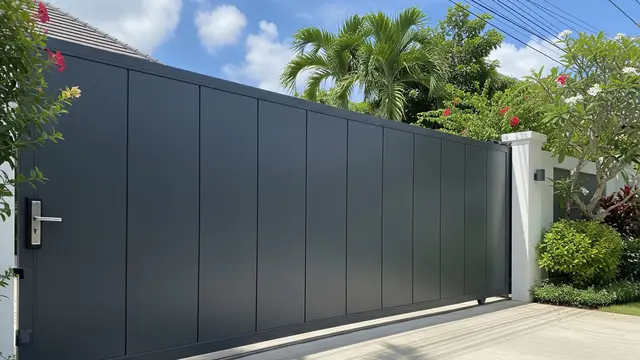 Pagar Aluminium Rapat dengan Pintu Gerbang Kedap Celah