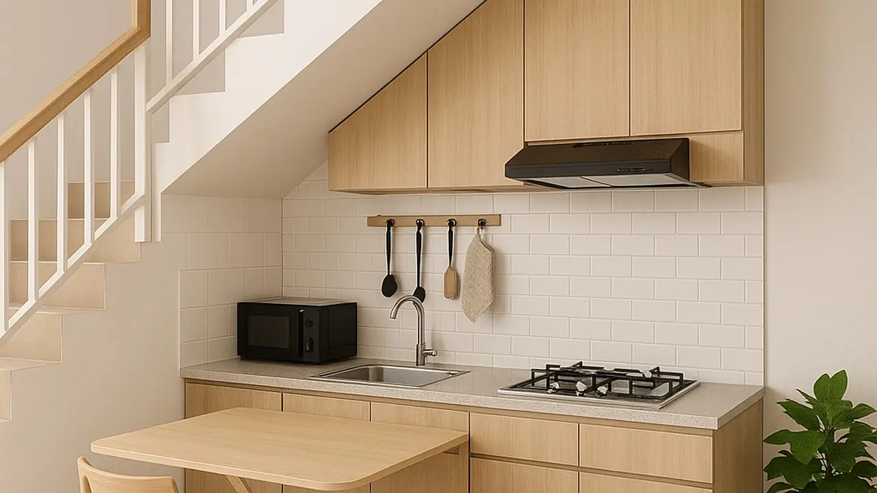 Desain Dapur Dekat Tangga (Image by ChatGPT)