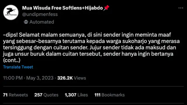 Kabupaten Sukoharjo yang berada di Jawa Tengah sedang menjadi trending Twitter