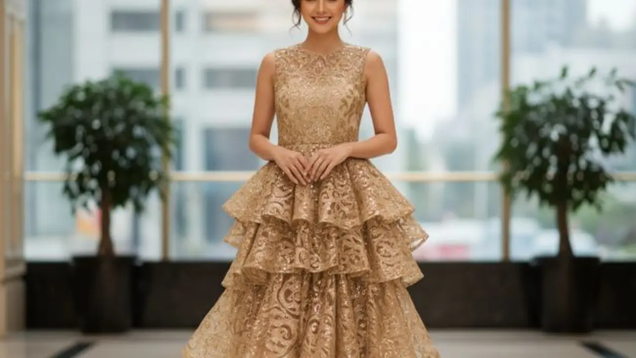 Ilustrasi Dress Batik Brokat Tanpa Lengan (Sumber: Gemini AI)