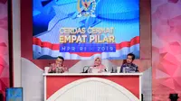 Babak Final Lomba Cerdas Cermat Empat Pilar MPR RI Tahun 2019 di  di Gedung Nusantara IV, kompleks parlemen Jakarta, Sabtu (2/11)