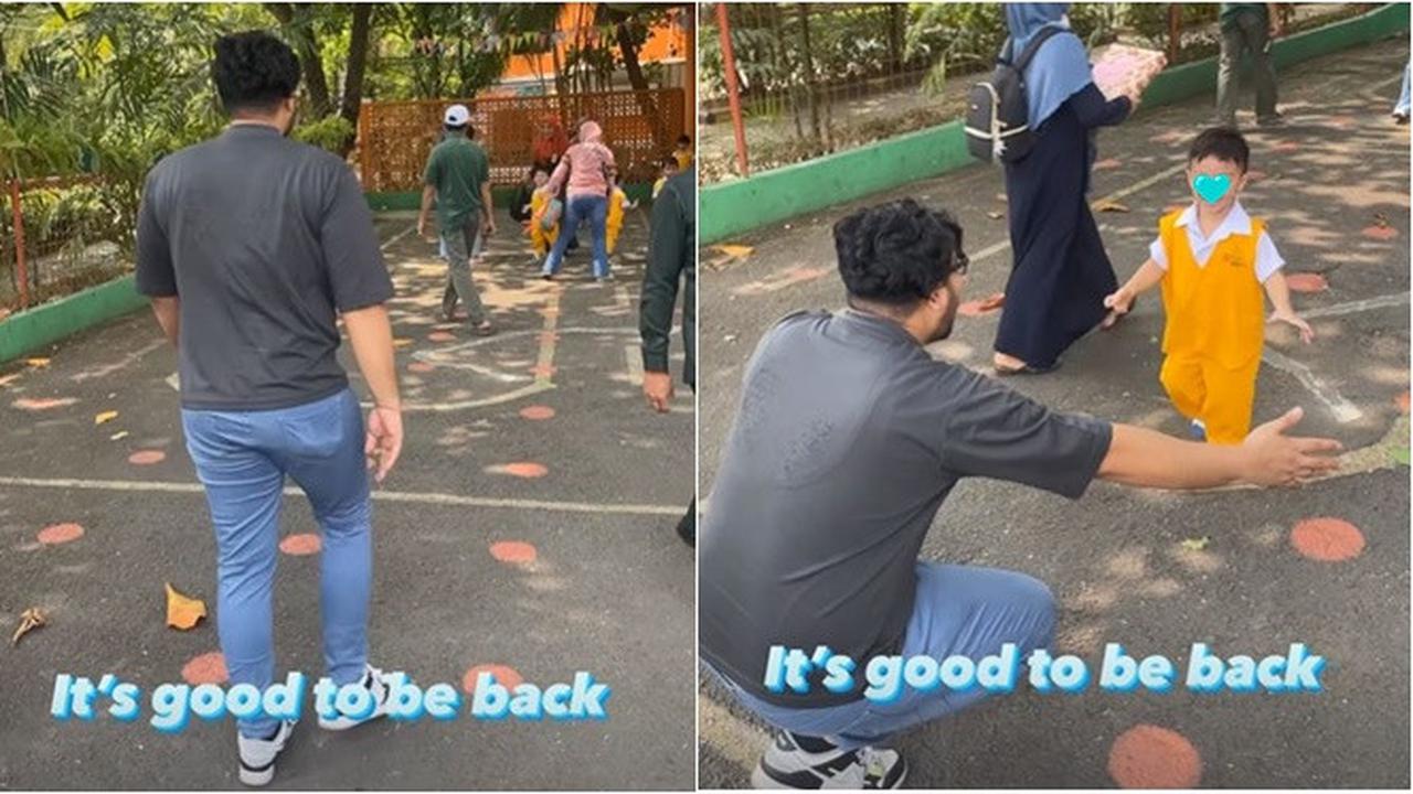 6 Potret Haru Ammar Zoni Jemput Putranya di Sekolah Usai Bebas dari Penjara