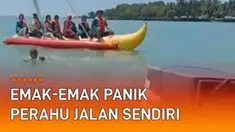 Sebuah insiden kepanikan terekam kamera wisatawan penunggang perahu motor. Berawal dari pengemudi perahu motor yang terjun ke laut untuk memperbaiki tali banana boat berpenumpang. Mesin ditinggal dalam keadaan menyala dan membuat perahu bergerak.