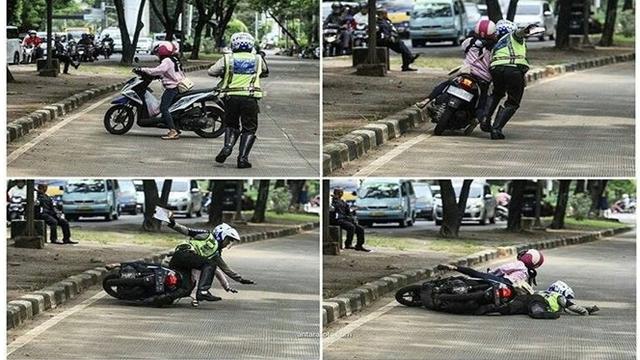 6 Aksi Polisi Tilang Pengendara yang Melanggar Ini Bikin Senyum