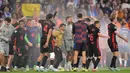 Kemenangan ini sekaligus memastikan Barcelona menyegel trofi LaLiga 2024/2025. (MANAURE QUINTERO/AFP)