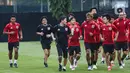 Skuad Samurai Biru kembali menggelar sesi latihan. (Liputan6.com/Angga Yuniar)