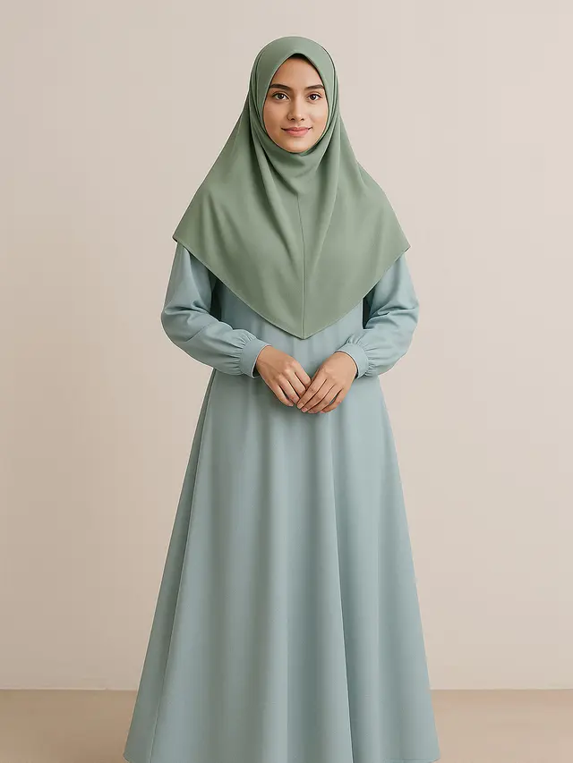 Model Gamis Wanita Sederhana yang Syari Tapi Tetap Elegan/ Ilustrasi AI