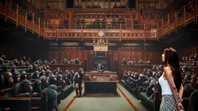 Devolved Parliament by Banksy (Liputan6.com/AFP)