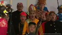 Kelompok paduan suara yang menyanyikan lagu binde biluhuta di Istana Negara (Arfandi/Liputan6.com)