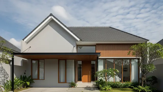 4 Model Rumah Minimalis dengan Atap Kombinasi Pelana dan Kanopi Modern yang Fungsional