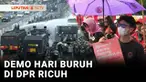 Memperingati Hari Buruh pada 01 Mei, mulai dari buruh hingga mahasiswa menggelar aksi unjuk rasa di DPR Jakarta. Namun demo berakhir ricuh, bentrok antara pengunjuk rasa dan polisi.