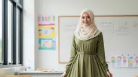 7 Model Gamis Kerja Guru Terbaru 2025, Tampil Profesional dan Nyaman Mengajar