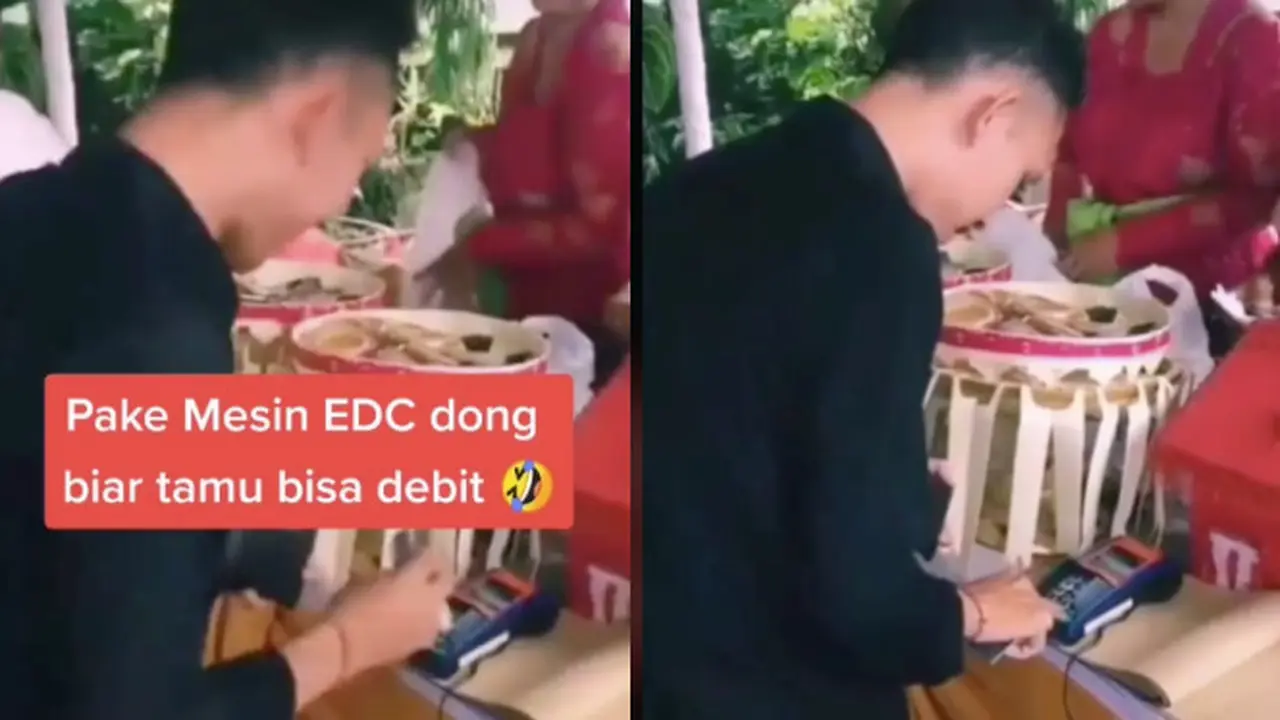Viral Pernikahan Unik, Gantikan Kotak Sumbangan Dengan Mesin EDC