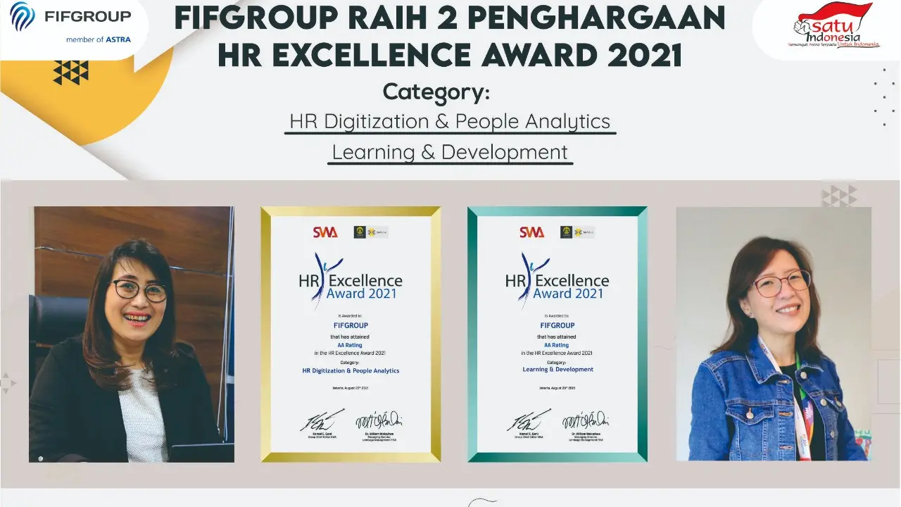 FIFGROUP Raih 2 Penghargaan di Ajang HR Excellence Award 2021