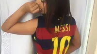 Miss BumBum 2015 mendukung Lionel Messi (101 Great Goals/Liputan6.com)