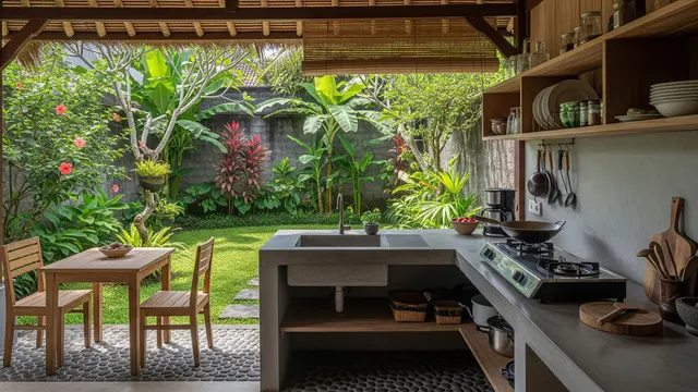 8 Inspirasi Rumah Minimalis Desa dengan Dapur Terbuka Menghadap Kebun Belakang