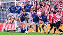 Tiga poin penuh dari tanah Spanyol ini memberikan start positif bagi The Gunners di fase liga. Arsenal kini memiliki modal kepercayaan diri yang bagus untuk menghadapi pertandingan-pertandingan selanjutnya. (AP Photo/Miguel Oses)