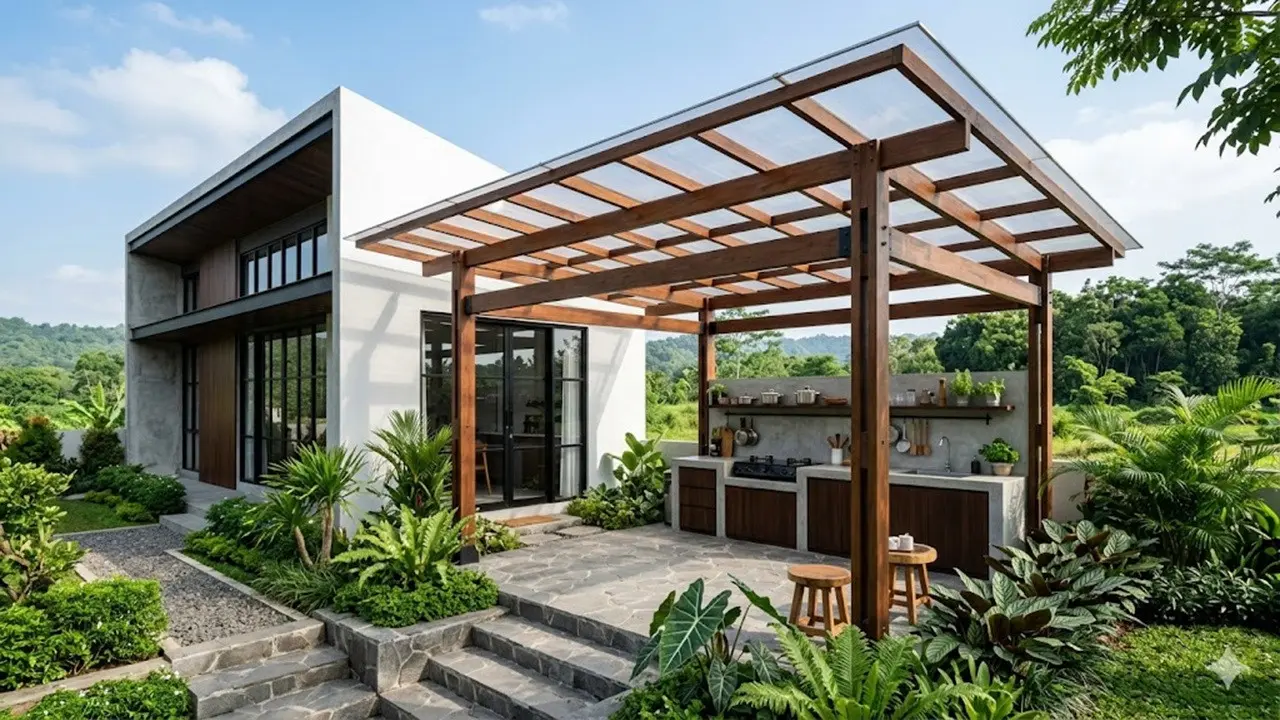 Model Atap Dapur Sambung Rumah Minimalis