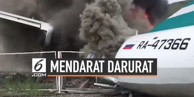 VIDEO: Detik-Detik Pesawat Rusia Mendarat Darurat, 2 Tewas