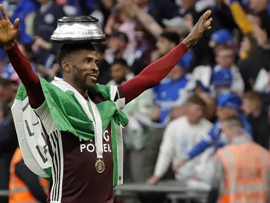 Pemain Leicester City, Kelechi Iheanacho merupakan penyerang berkebangsaan Nigeria. Ia tampil gemilang dan mampu bawa The Foxes juarai FA Cup musim lalu. Pemain 24 tahun ini telah mencatatkan 19 gol dan 5 assit dari 45 penamilannya. (Foto: AFP/Pool/Kirsty Wigglesworth)
