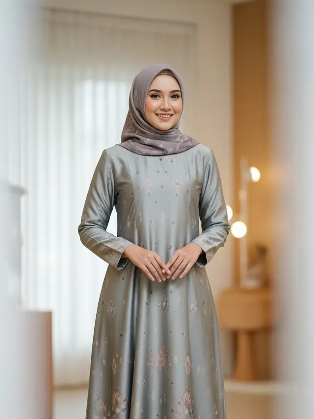 9 Model Gamis Silk Motif Terbaru 2026, Tampil Anggun dan Mewah