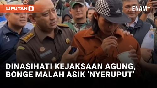 VIDEO: Tengil! Bonge Asyik Minum saat Diberi Wejangan Oleh Anggota Kejaksaan Agung