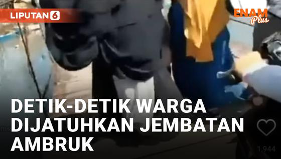 VIDEO: Ngeri! Jembatan Ambruk di Tolitoli Jatuhkan Warga ke Perairan