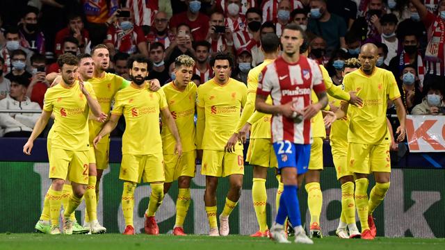 Liverpool meraih kemenangan 3-2 atas Atletico Madrid pada laga ketiga Grup B Liga Champions di Estadio Wanda Metropolitano, Rabu (20/10/2021) dini hari WIB. (AFP/Javier Soriano)