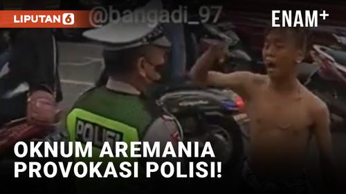 VIDEO: Oknum Aremania Provokasi Polisi di Tengah Aksi Damai
