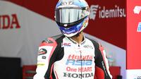 Pembalap Indonesia, Mario Suryo Aji saat mentas pada FP1 Moto3 Jepang hari Jumat (23/09/2022). (Istimewa)