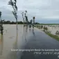 Sawah tergenang karena banjir Ds Kanorejo, Kecamatan Rengel.