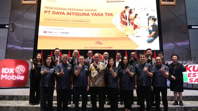 Pencatatan saham perdana PT Daya Intiguna Yasa Tbk (MDIY) atau pengelola gerai MR DIY, Kamis, 19 Desember 2024. (Foto: BEI)