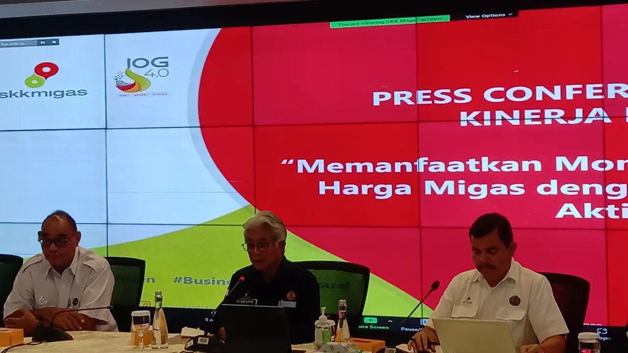 Kepala SKK Migas Dwi Soetjipto dalam press Conference Kinerja Sektor Hulu Migas, Senin (17/10/2022).